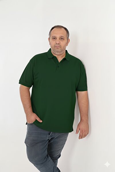 BİG NONA Unisex Large Size POLO NECK T-Shirt