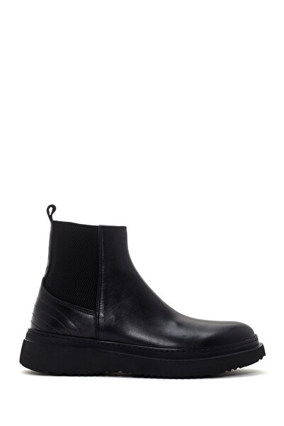Derimod Men's Black Leather Chelsea Boots 24Wfd 630818