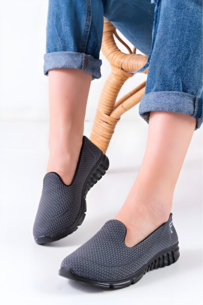 Afilli Дамски опушени антрацитни ежедневни спортни ежедневни обувки за майки ...