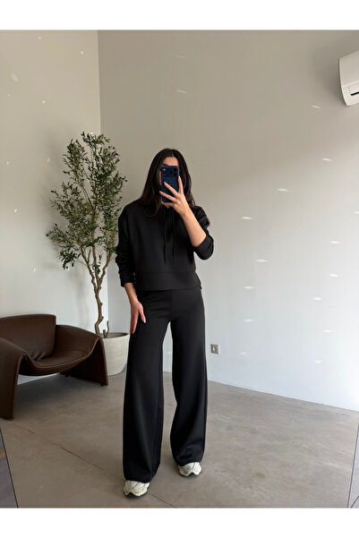 Bade Butik Set de trening negru cu glugă Modal