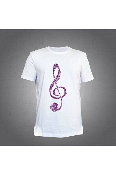 Herşey Nota Muzică cu cheie stângă tricou Unisex