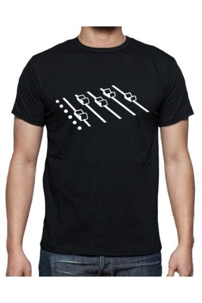 Herşey Nota DJ Mixer Черна дамска мъжка тениска