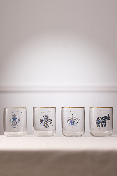 Rakle مجموعة من أربعة أكواب جانبية للقهوة من لاكي تشارم 280 سم مكعب