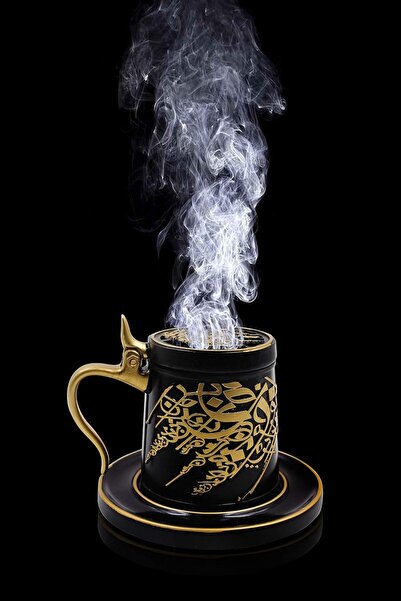Generic مبخرة على شكل كوب أسود/ذهبي