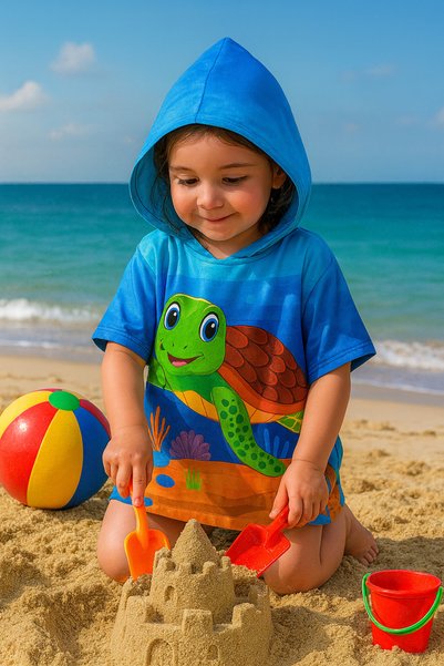 Dotamess Children's Poncho Beach Towel - Sea Towel