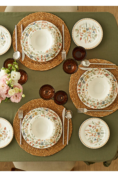 Bella Maison Flores Porselen 24 Parça 6 Kişilik Yemek Takımı