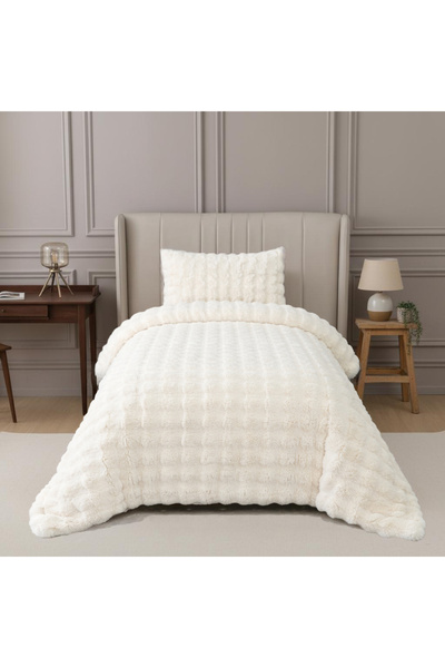 Nevore Home Ultra Soft Peluş Tek Kişilik Yatak Örtüsü Seti 160x220 cm – Yumuş...