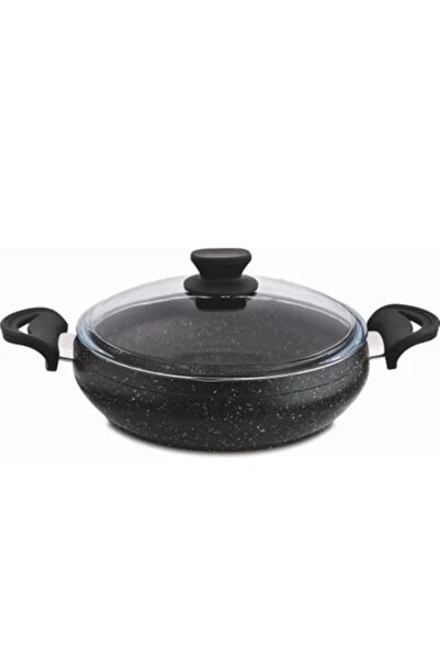 LAVONNI Granit Pro 26 cm Flat Granite Casserole Pot Non-Stick with Black Bake...