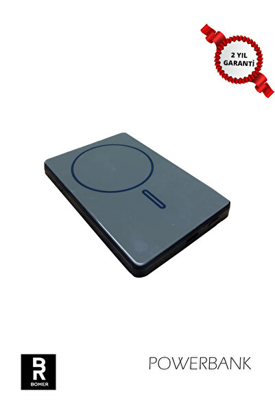 BOMER 6000 MAH POWERBANK MANYETİK WIRELESS KABLOSUZ VE KABLOLU HIZLI ŞARJ TAŞ...