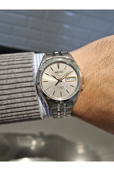 Seiko 5- Automatic Smoked Dial Calendar Steel Bracelet 3 Atm Water Resistant ...