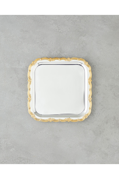 English Home Glint Metal İkram Tepsisi 20x20 cm Gold-Silver