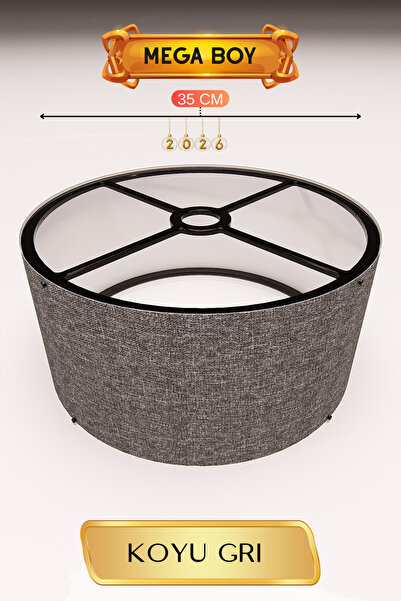 GÖKDAĞ GROUP Koyu Gri Lambader Başlığı 35 CM Mega Boy Pratik Kurulum