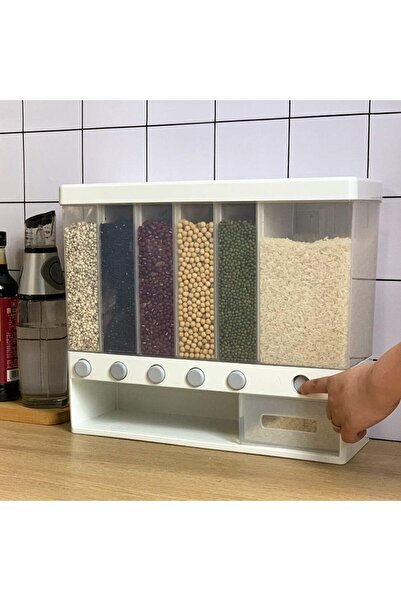 BLOOMING TIME موزع أرز مثبت على الحائط - خزان تخزين حبوب مقاوم للرطوبة بسعة ك...