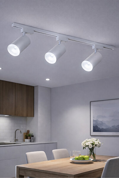 Hero Led 3 Adet 30w Led Ray Spot Lamba 1 Metre Raylı Mağaza Ve Vitrin Armatür...