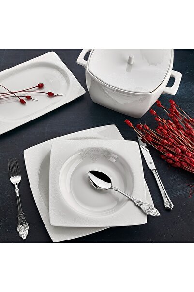 Aryıldız AR 45002 Bone Square Porselen 60 Parça Yemek Takımı