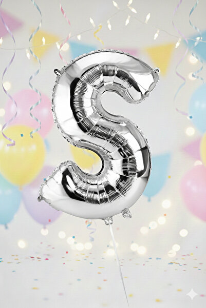 Deniz Party Store Silver Foil Balloon Medium Size (S) Letter