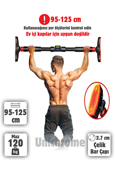 Unichrome Yeni Nesil 95-125cm Koridor Barfiksi Barfix Aleti Çubuğu Çekme Barı...