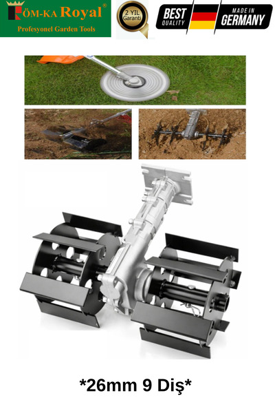Royal Benzinli Tırpan Toprak Çapalama Aparatı 26MM 9 Diş Motorlu Tırpan Çapa ...