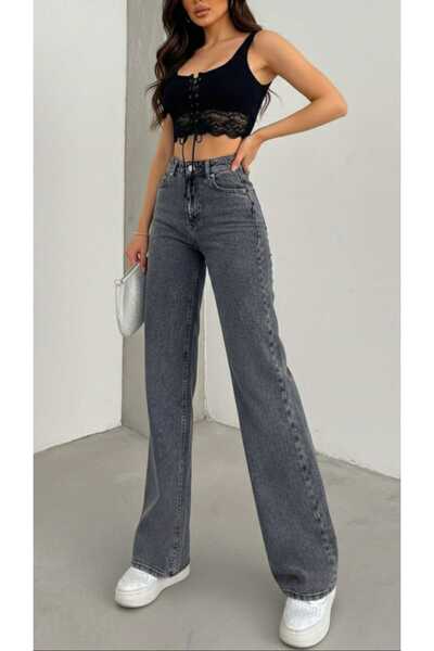 TRENDNATUREL Esse Gold Icon 90s - Smoked Lycra, ψηλόμεσο Palazzo Loose Jean