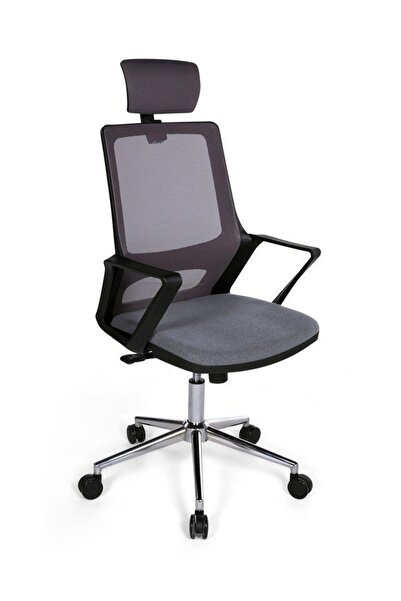 Ofisbazaar Lizz Gri Fileli Yönetici Koltuğu | Ergonomik Başlıklı Ofis Koltuğu...