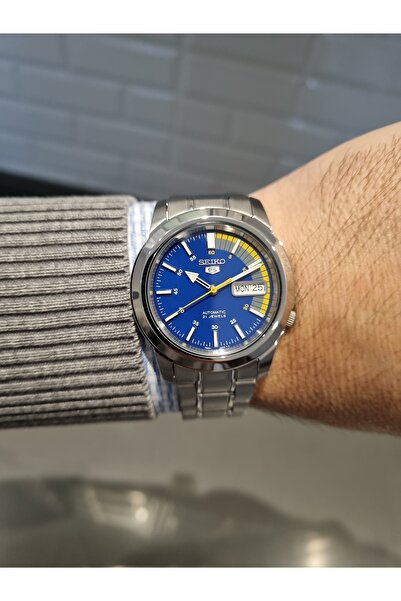 Seiko OTOMATİK - Mavi Kadran Takvimli Çelik kordon, 3 ATM Su Geçirmez Erkek K...