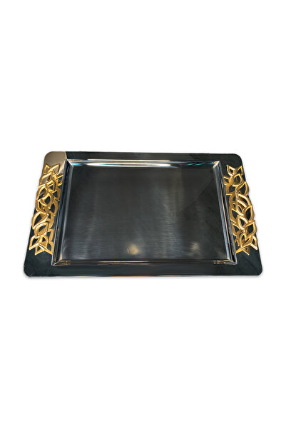Aryıldız Roma Stainless Steel Coffee Tray - Gold
