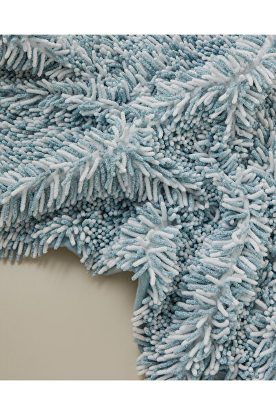 English Home Corallo Kaydırmaz Taban Banyo Paspası Seti 60x90 + 40x60 cm Mavi-Beyaz