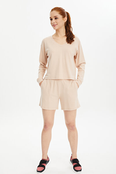 bilcee Крем-колірний комплект жіночих шортів з м'якою текстурою - 0736