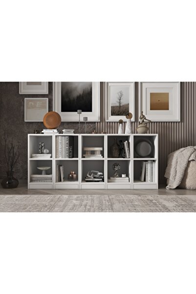 Nettrends Rafli Kitaplik 160 Cm Beyaz Ktp-1173