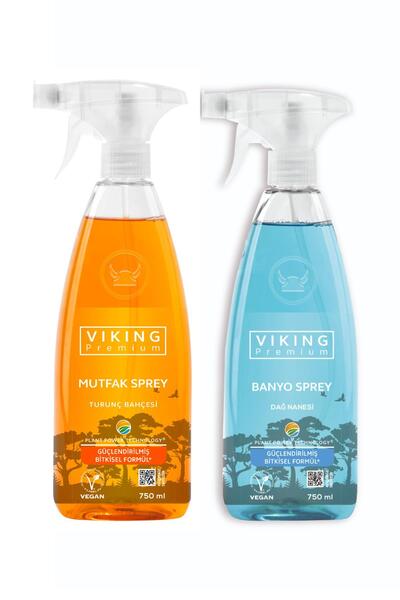 Viking Premium 2'li (Banyo Dağ Nanesi , Mutfak Turunç Bahçesi) Paket 750 ml x...