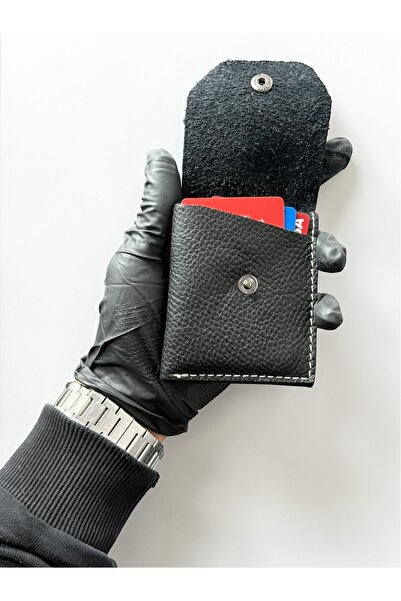 NZCLUB Hakiki Vegan Deri Siyah Şık Kaliteli Kartlık Cüzdan