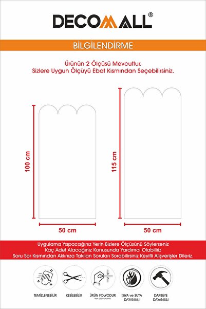 DECOMALL (PP-5) Kemerli Çizgili Yarım Duvar Sticker – Bebek & Çocuk Odası Kendinden Yapışkanlı Duvar Dekoru