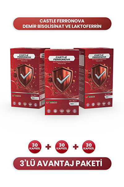 Castle Ferronova Demir Bisglisinat ve Laktoferrin İçeren Takviye Gıda