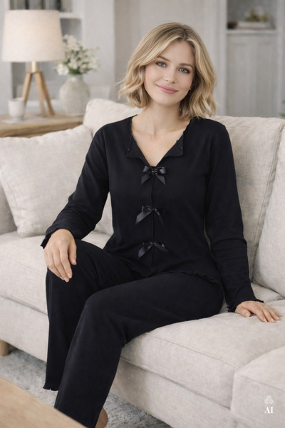 koza iç giyim Kadın Pamuklu Çıtır Çiçek Desenli Baby Overloklu Fiyonklu Uzun ...