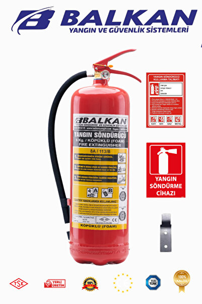 BALKAN YANGIN VE GÜVENLİK SİSTEMLERİ 6 KG TOZLU YANGIN TÜPÜ TSE CE BELGELİ RU...