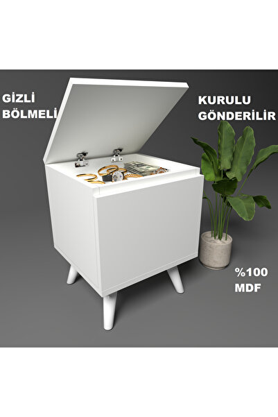 KONAK EV EŞYALARI Gimli Gizli Bölmeli Komodin,mdf,kurulu,montaj Gerekmez
