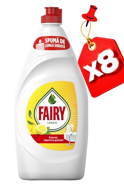 Fairy Detergent lichid de vase 750ml Lămâie x8