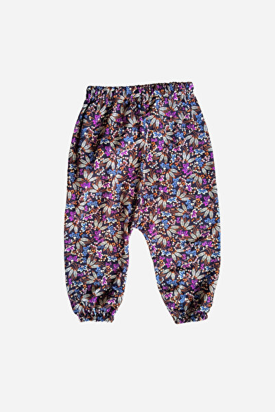 EruZan Pantaloni largi pentru fete cu model din viscoză - elastic