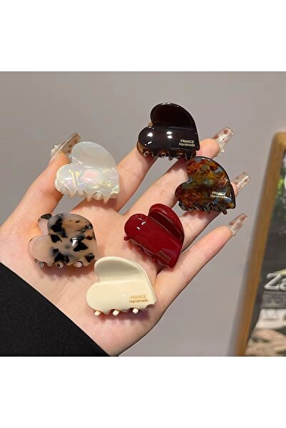 Xui Trend Marka Model (ysho) Akrilik Mini Kalpli Leopar Mandal Toka/ 2’li Tok...