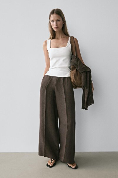 Massimo Dutti Kare yaka kolsuz t-shirt