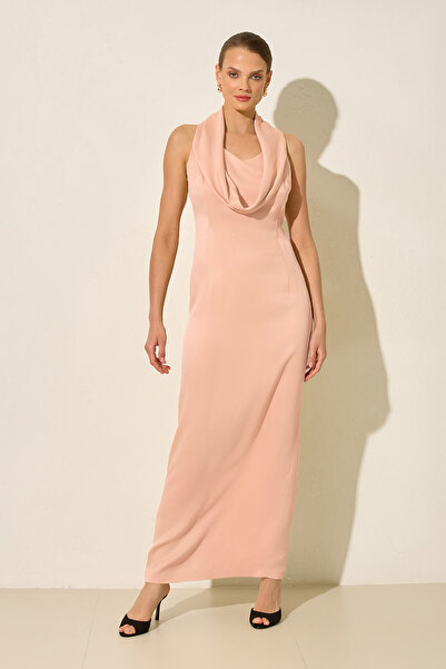 Setre Powder Collar Detailed Sleeveless Full Fit Comfortable Cut Dress