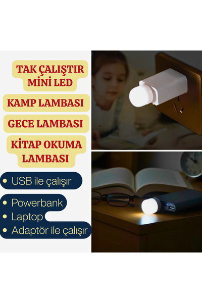 Hakan Living Mini USB LED Okuma, Gece, Koridor Aydınlatması Taşınabilir