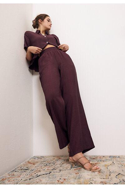 Stradivarius بنطلون بالازو واسع الخصر