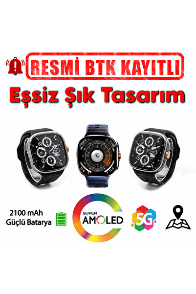 Tekvora Android Akıllı Saat 5G SIM Bluetooth Arama 2.16" AMOLED GPS NFC Wi-Fi