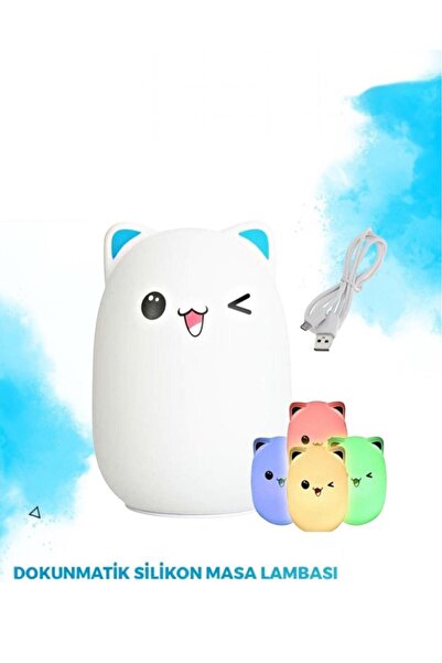 Kenko Kedi Şekilli Dokunmatik Gece Lambası Renk Değiştiren