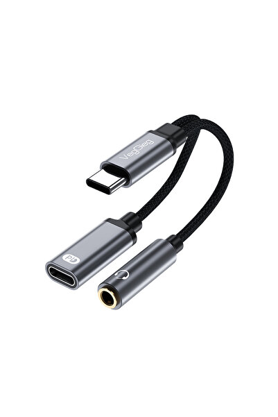 Veggieg Type-c To 3.5mm Kulaklık Ve Type-c Şarj Dönüştürücü Adaptör