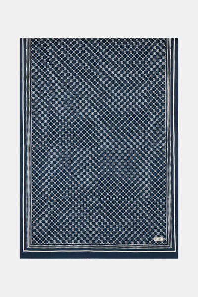 Vakko Twill İpek Şal - Özel Seri - Petrol Mavi