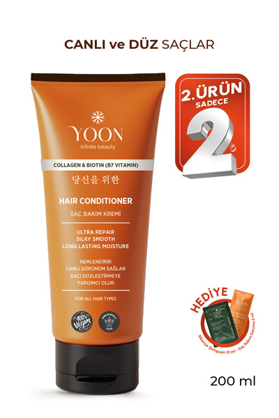 YOON Biotin B7 ve Kolajen İçeren Vegan Saç Kremi, Nemlendiren, Besleyici ve O...