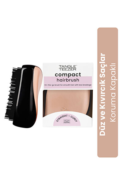 Tangle Teezer Compact Styler Rose Gold Black Saç Fırçası -Kıvırcık ve Düz Saç...