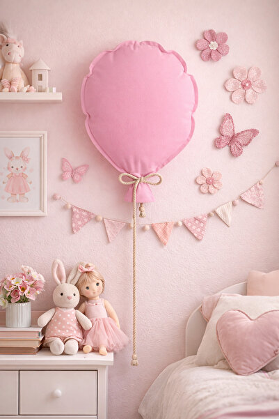 Genel Markalar Bebek & Çocuk Odası Uçan Balon Dekoratif Yastık Bej, Dekoratif...